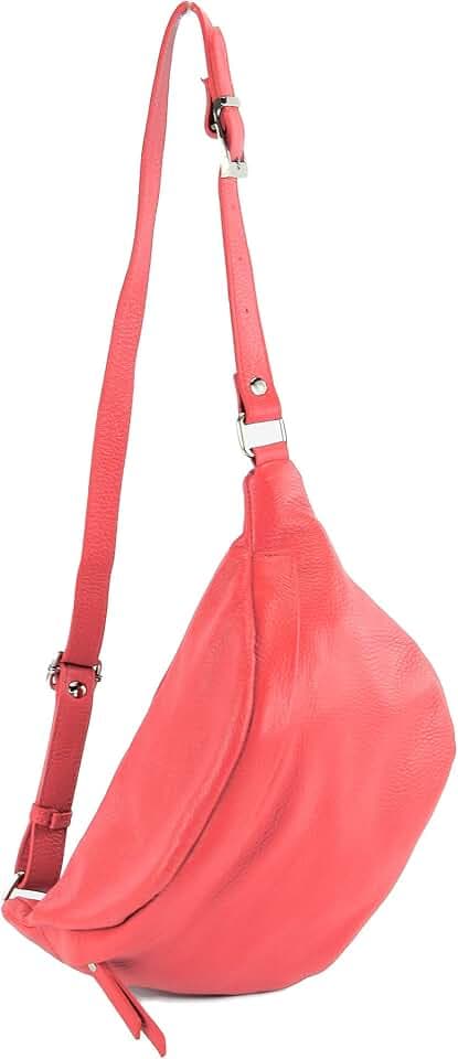 modamoda de T77 Damen Leder Hüfttasche Bauchtasche Crossover Medium Handmade in Italy