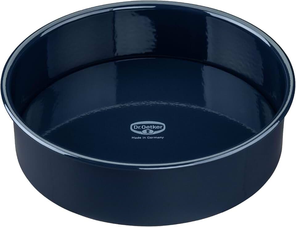 Dr. Oetker Backform Ø 26 cm Back-Liebe Emaille mit Hebeboden – Runde Kuchenform mit schnitt- & kratzfestem Emaille-Boden – 26er Kuchenbackform mit hohem Rand für Kuchen und Torten