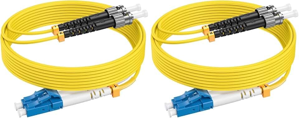 OS2 LC to ST Fiber Patch Cable Single Mode, 26ft/8m, 2Pack