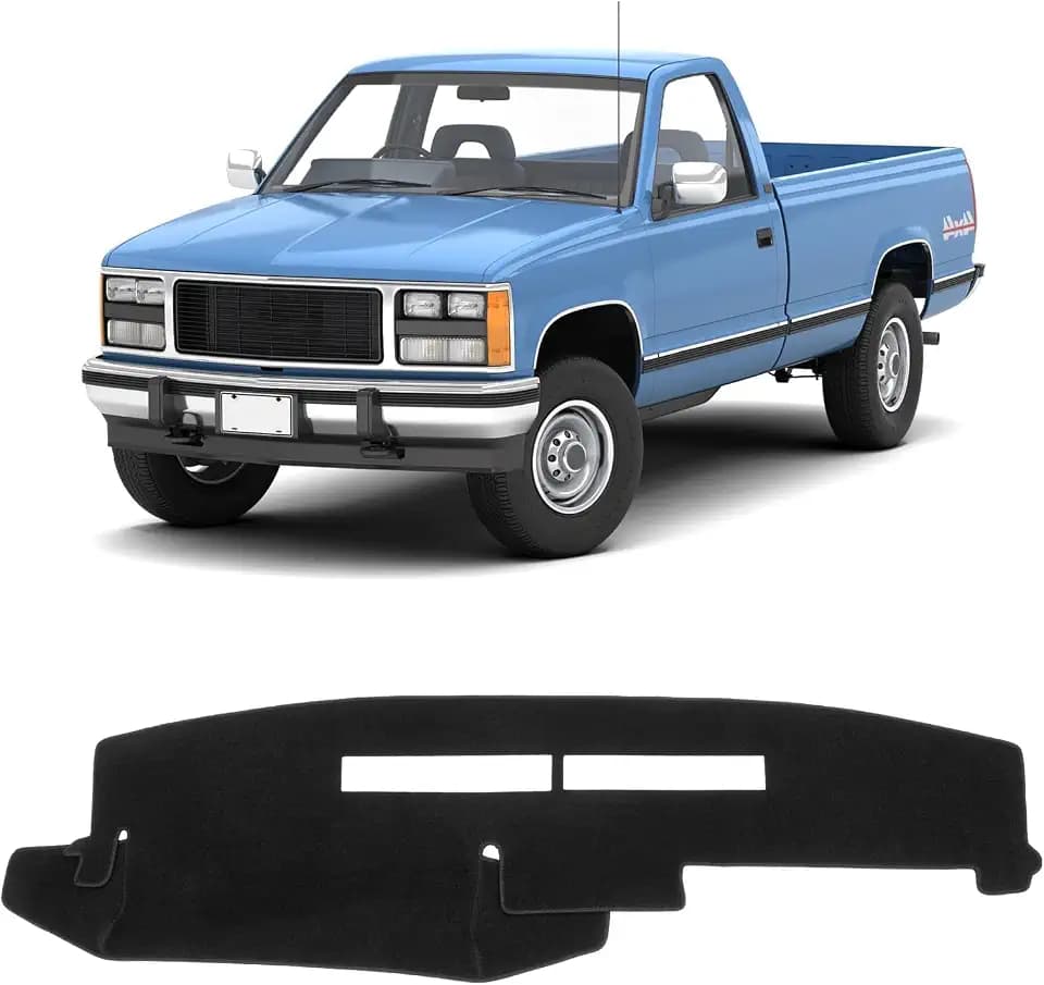 KUST Black Dash Cover for Chevy Chevrolet Silverado/GMC Sierra C1500 C2500 C3500 K1500 K2500 K3500 1988-1994, GMC Yukon/Chevy Blazer Suburban 1992-1994 Dashboard Cover Non-Slip
