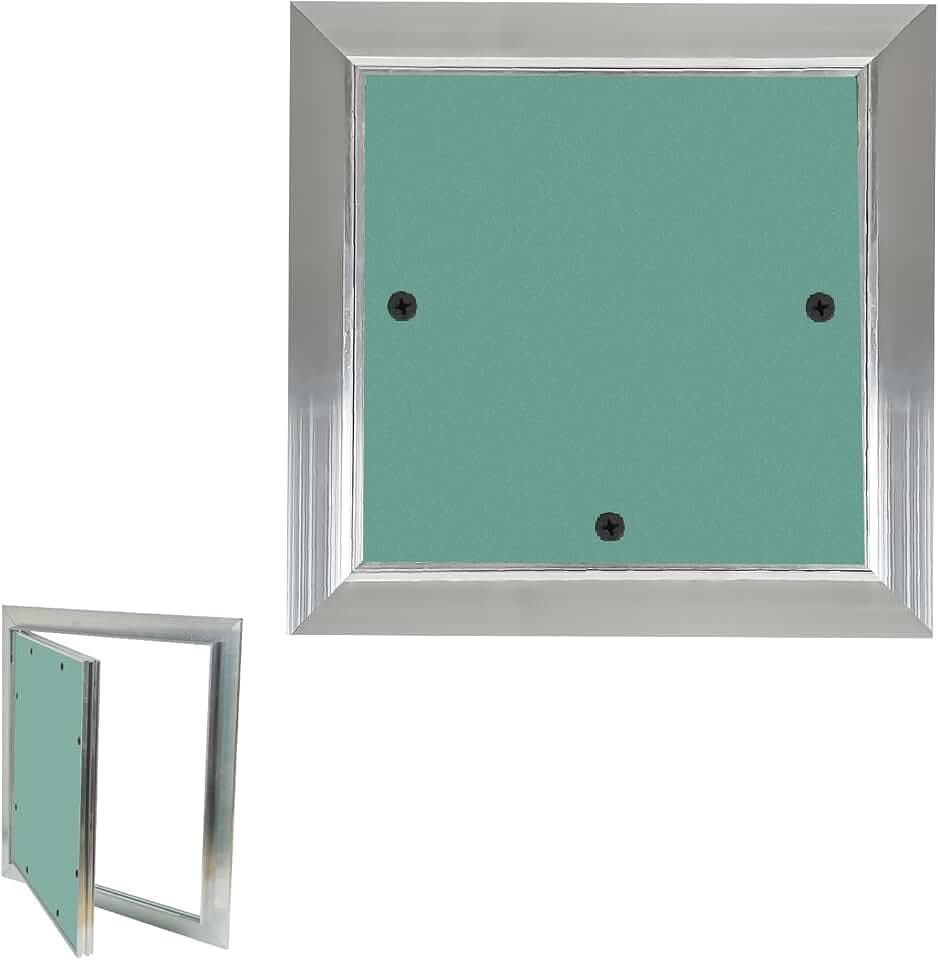 TEOV Revisionstüre 150x150 mm Aluminium-Rahmen Verdeckte Revisionsklappe 10 mm Einlage Imprägnierte Gipskartonplatte Verdeckte Gipskarton
