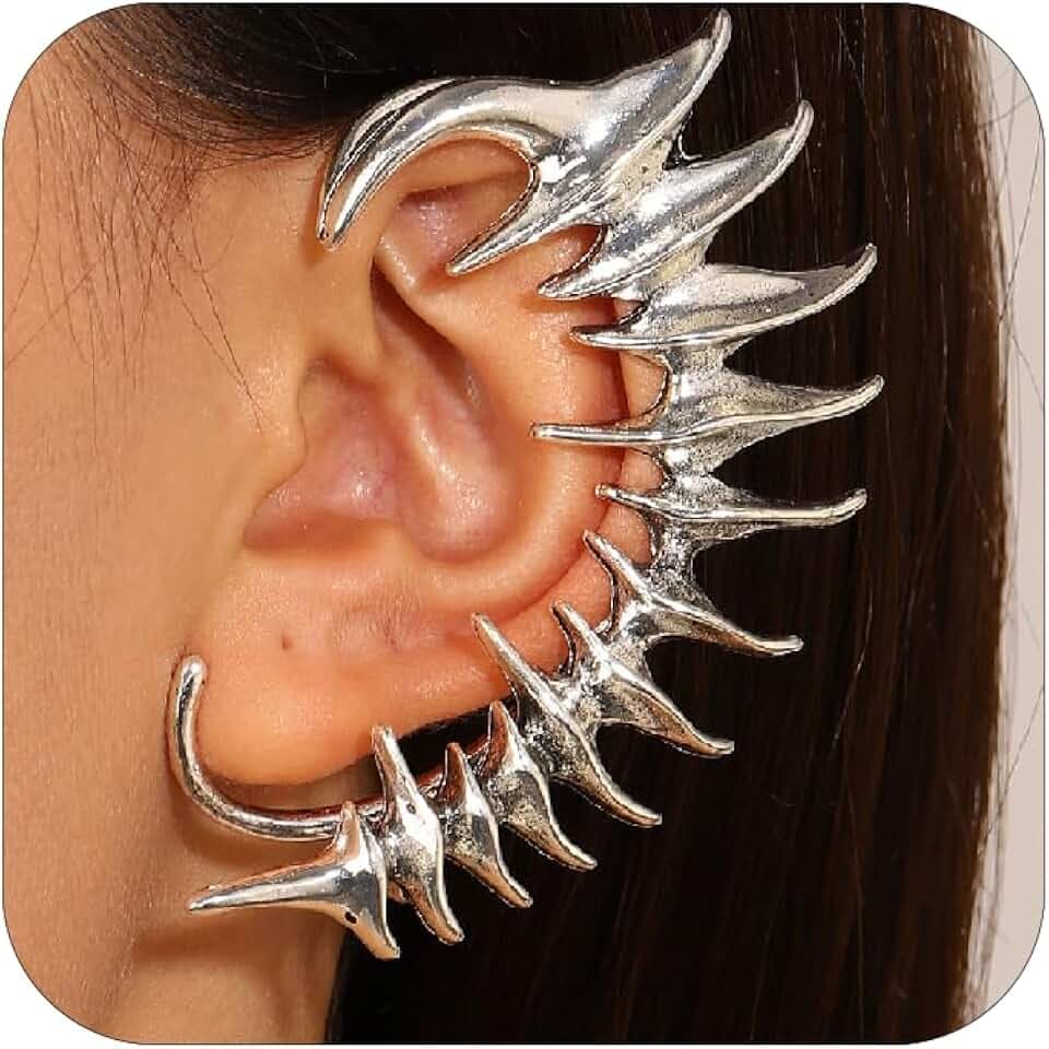 Punk Devil Ear Cuffs for Women Men Gothic Dragon Claw Ear Wrap Earrings