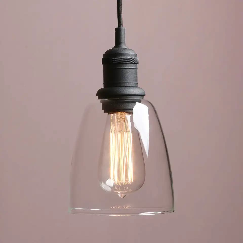Yosoan 1-Light Vintage Edison Indoor Kitchen Hanging Pendant Light