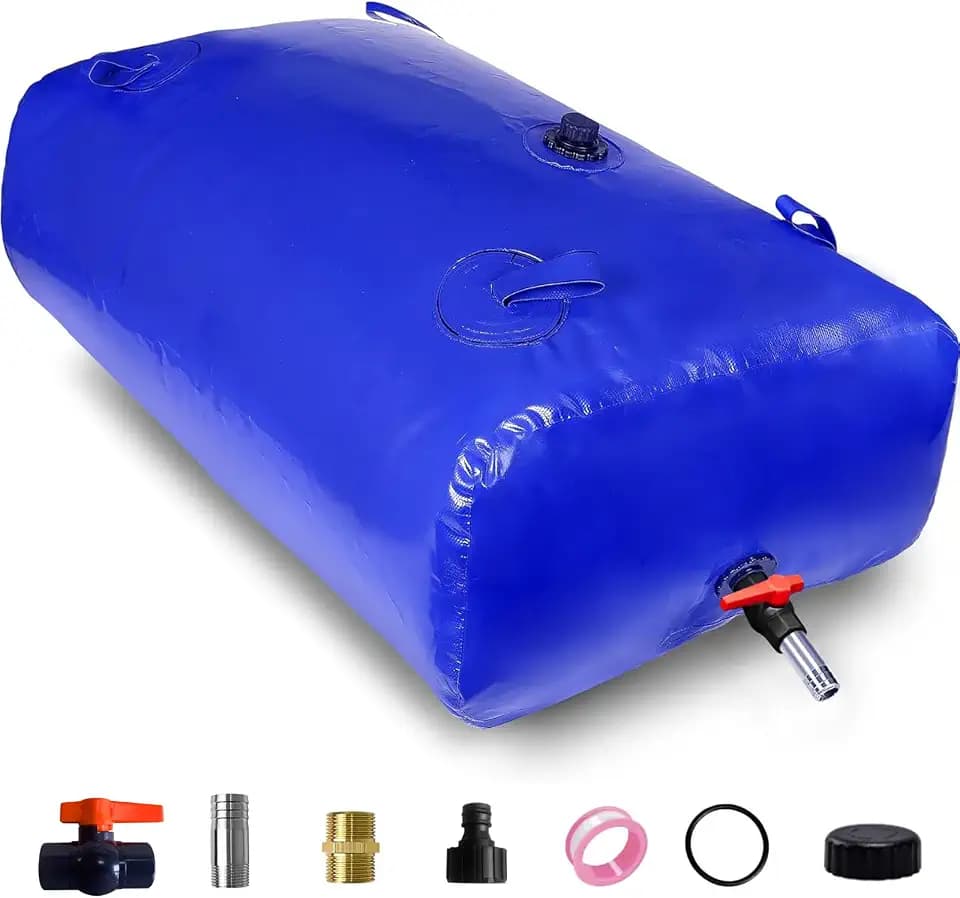 400 L/100 gal Water Bladder Storage Containers, Foldable Portable Water Tank Large Capacity Soft Water Bag, Drought Resistance, Fire Prevention, Emergency Water