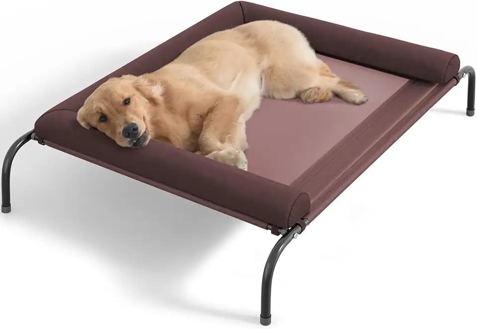 Cooling Elevated Dog Bed - Outdoor Medium Raised Dog Cot W/Breathable Mesh