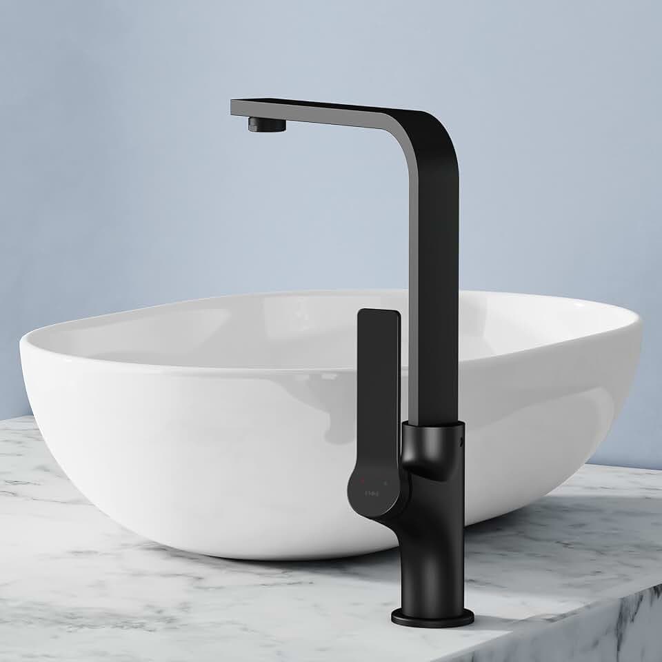 EMKE Wasserhahn Küche Schwarz, Küchenarmatur 360° Drehbar, Einhebelmischer Edelstahl Armatur Küche, Spültischarmatur, Küche Mischbatterie für Moderne Küchen