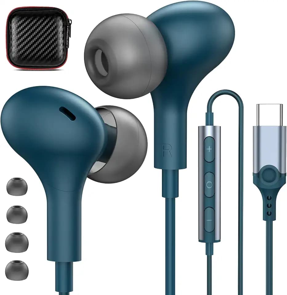 USB C Headphones for iPhone 18 Pro Max 17 16 15/Galaxy S26 FE Wired Earbuds