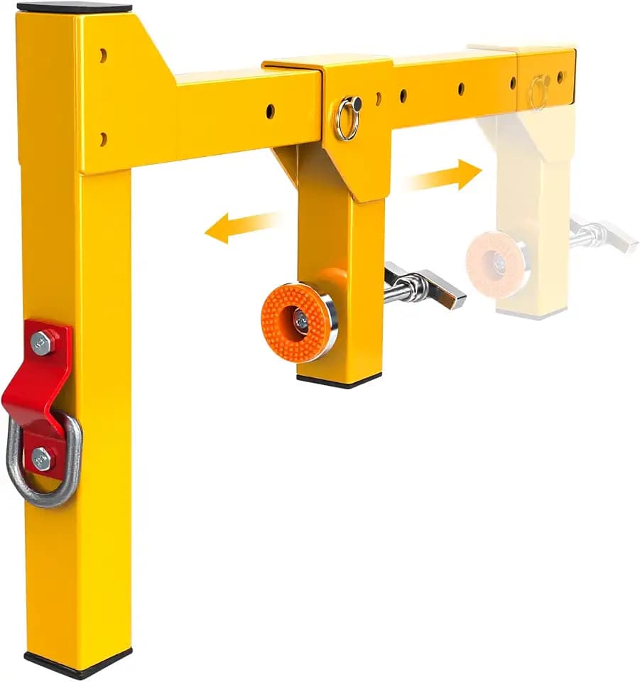 Frontline Parapet Adjustable Non-Penetrating Anchor, Reusable Fall Arrest Anchorage Clamp For Temporary Use, Fits Parapet Walls ≤133.86", Lightweight Portable High-Strength Design
