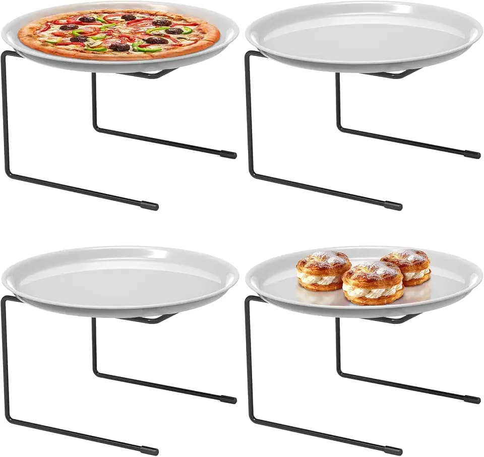 4 PCS Black Metal Pizza Table Stands,Pizza Rack Stand For Tables,Restaurant