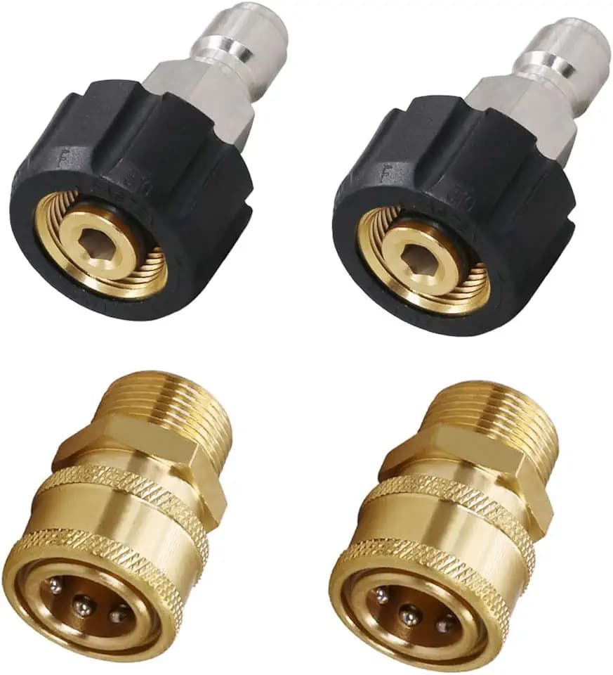M22-15mm to 3/8 Inch Pressure Washer Quick Connect Kit, 2 Sets