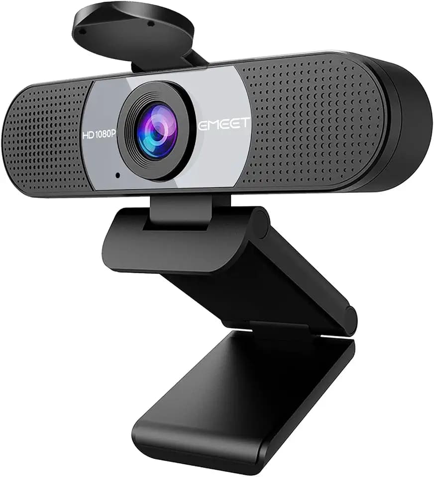 EMEET C960 1080P Webcam with Microphone, 2 Mics, 90° FOV, Computer Camera