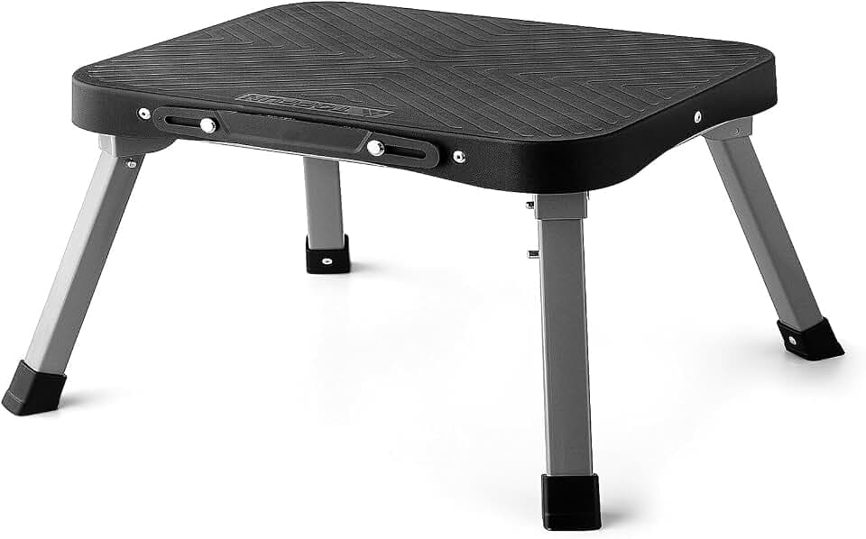9" Folding Step Stool, Non-Slip 16x12 Large Platform, No Assembly