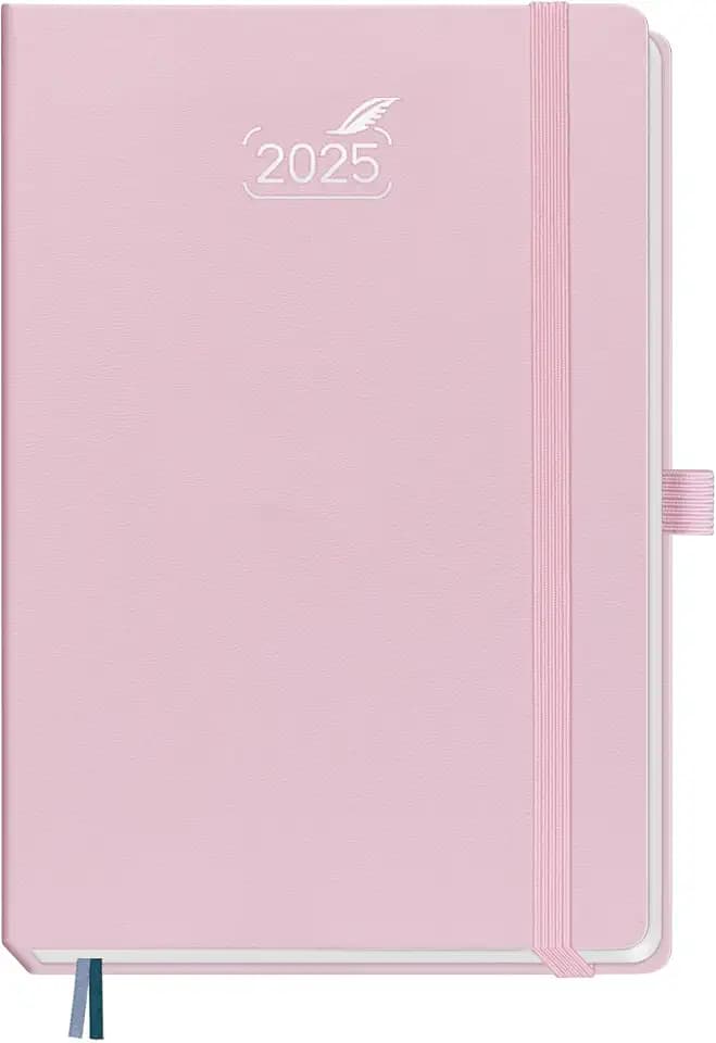 (auf Italienisch) BEZEND Terminkalender 2025 A5 Hardcover. Wochen-Notiz Kalender & Taschenplaner von Jan - Dez 25, Terminplaner 2025 mit 120 g/m² Papier & Gepunkteten Notizseiten - Rosa
