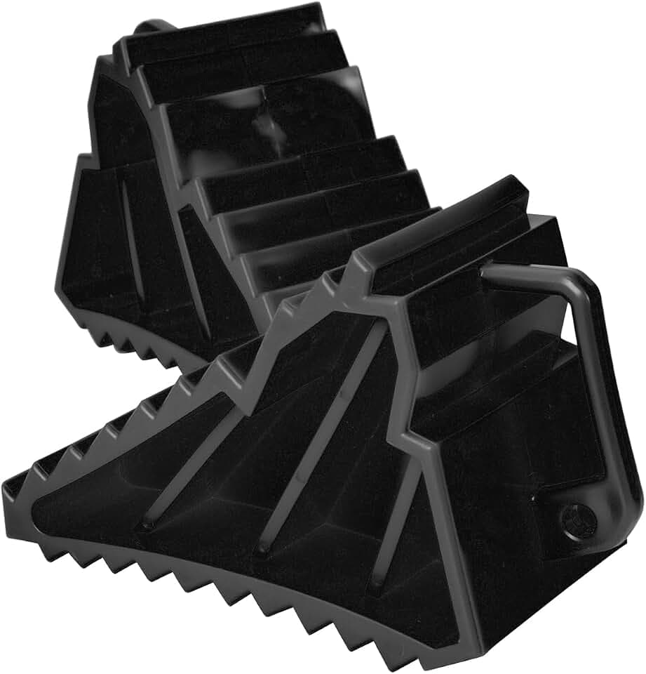 Garvee 2 Pack Wheel Chocks for Trailers, Heavy Duty Plastic RV Wheel Chocks