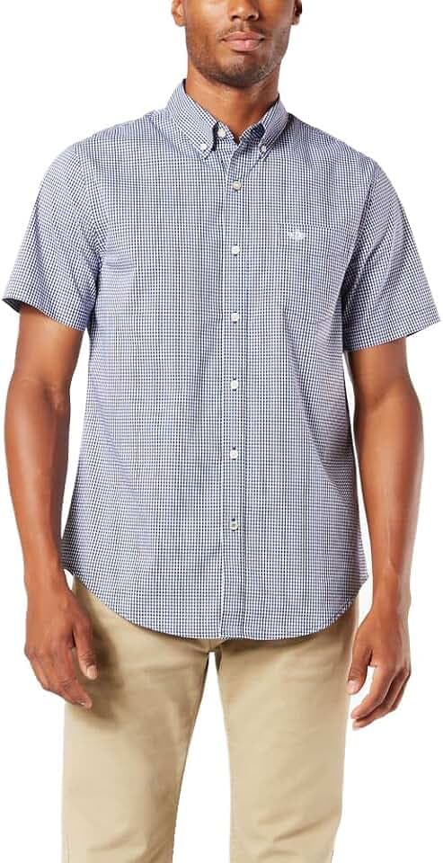 Dockers Mens Regular Fit Short Sleeve Casual Shirt (Standard and Big & Tall)