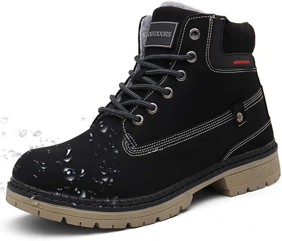 Eagsouni Winterschuhe Herren Damen Stiefel Warm Gefütterte Schneestiefel Winterstiefel Wasserdicht Stiefeletten Winter Boots Outdoor, Schwarz, 36 EU