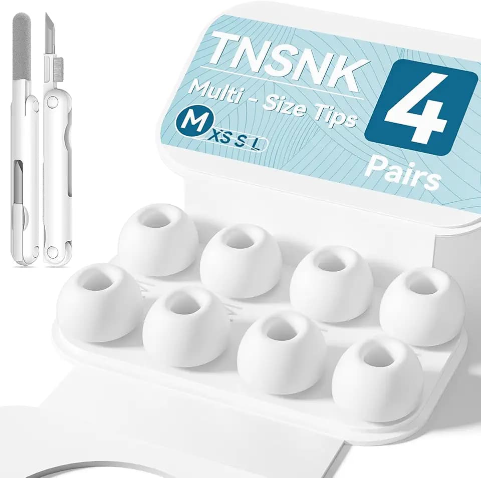 4 Pairs Replacement Ear Tips for AirPods Pro 1st /2nd(Medium-White