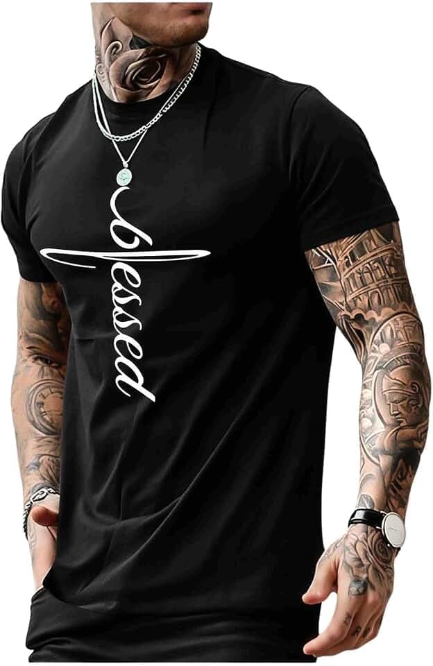 SOLY HUX Men's Color Block Letter Summer Graphic Tees