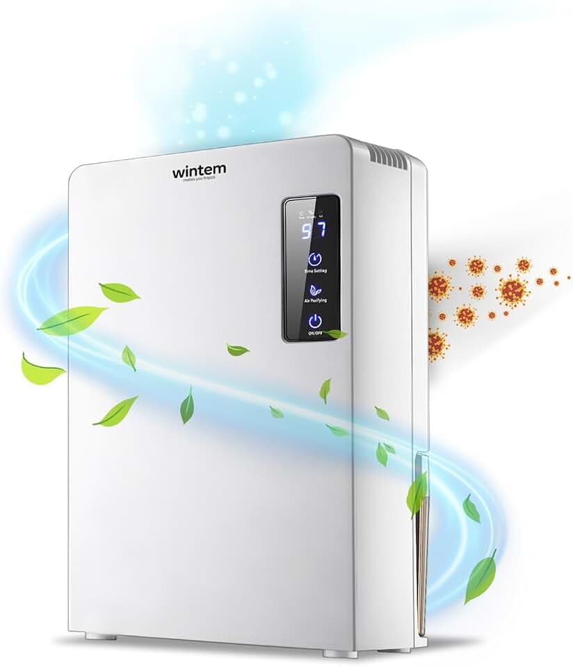 Uranus Kompakter Luftentfeuchter tragbar mit Luftbefeuchterfunktion Intelligente Entfeuchtung 70 Watt Tank 2200 ml mit Alarmsystem