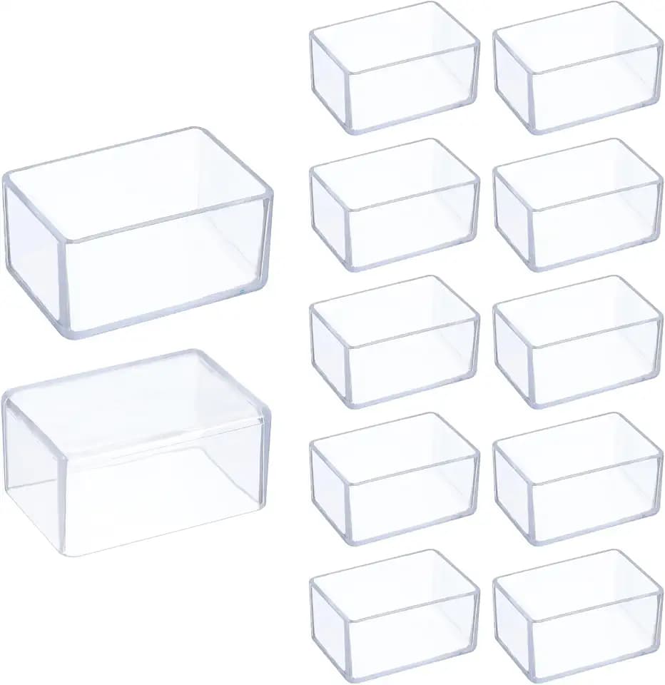 uxcell 12 Pcs Silicone Chair Leg Floor Protectors 1.6 x 2.4 Inch Non-Slip Chair Leg Caps Covers, Rectangle Furniture Leg Protectors for Hardwood Floors Reduce Noise and Scratches, Clear
