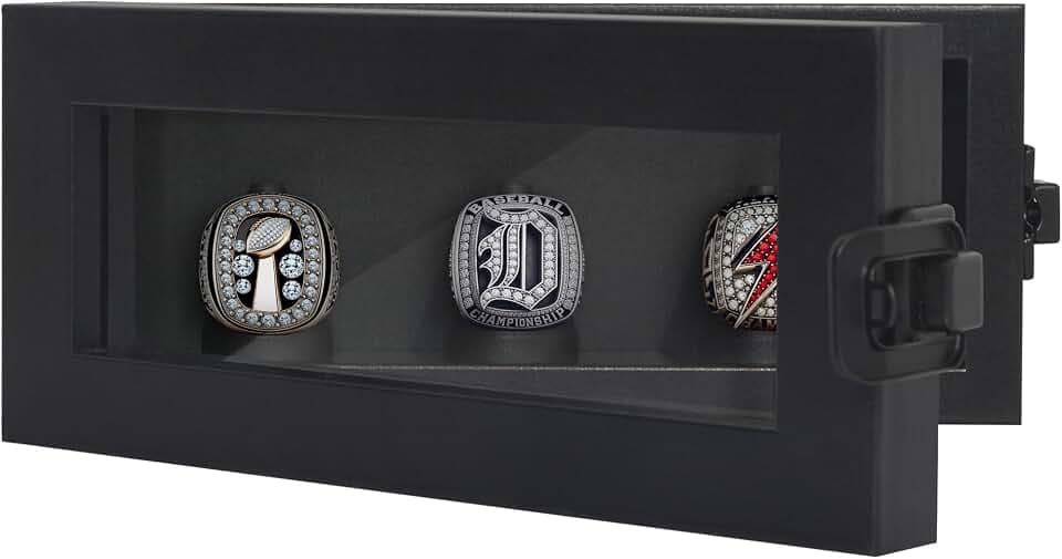 Americanflat 3.5x8 Championship Ring Display Case - Black
