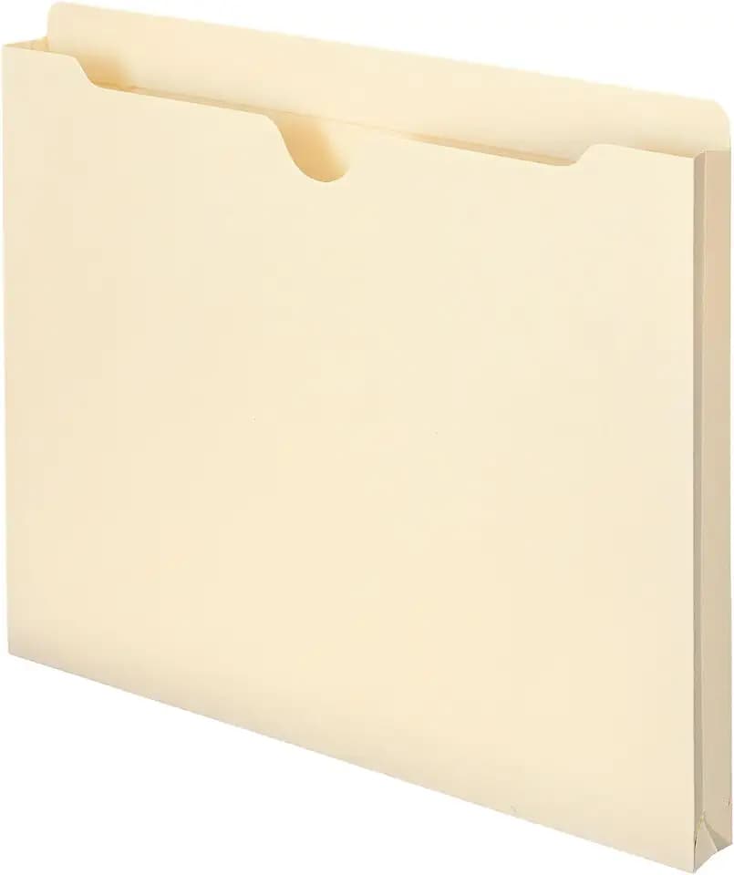 Smead File Jacket, Reinforced Straight-Cut Tab, 1" Expansion, Letter Size, Manila, 50 per Box (75520)