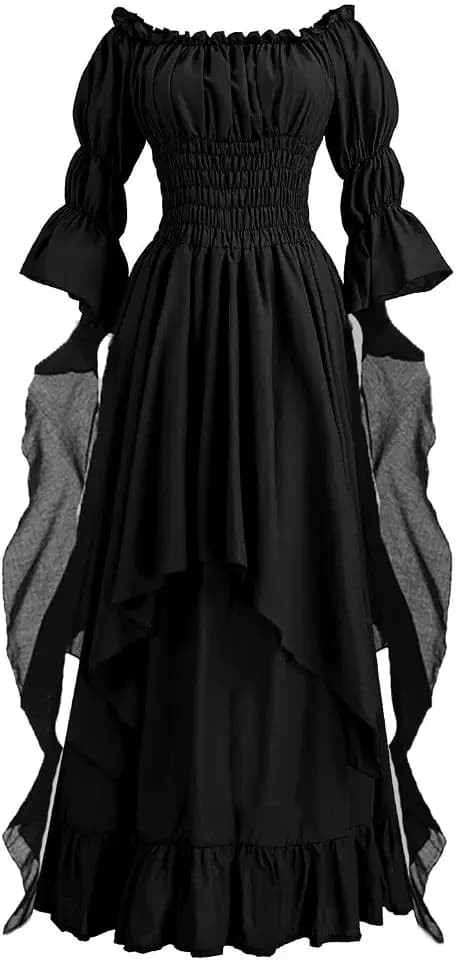 GOLDSTITCH Women's Victorian Dress Renaissance Medieval Costume Gothic Witch Dress for Women