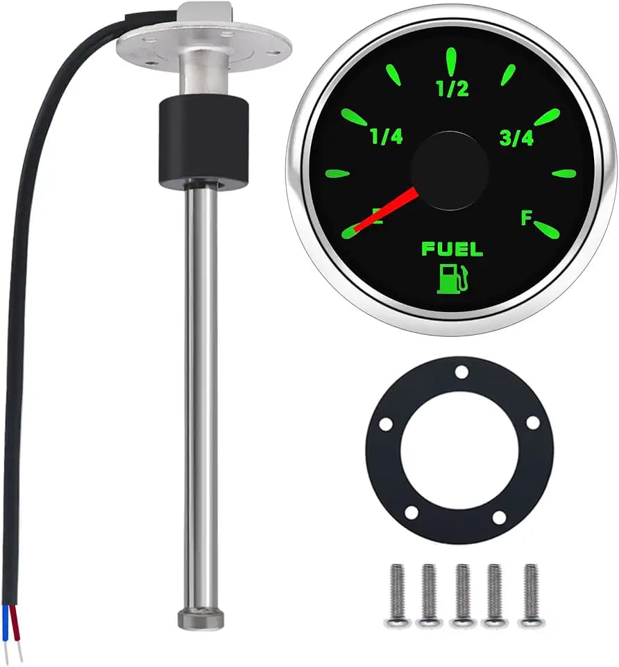 KAOLALI Fuel Gauge Level Sender Marine Unit for Boat Fuel Sending Vehicle Truck Stainless Steel and Fuel Water Level Sensor Fuel Gauge Sending Unit 240-33ohms
