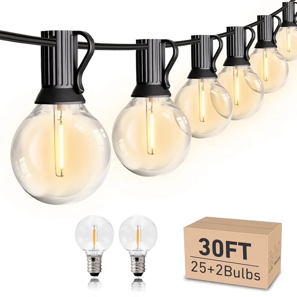 HISTAR Led String Lights Outdoor 30ft Patio Lights 27 Edison Bulbs