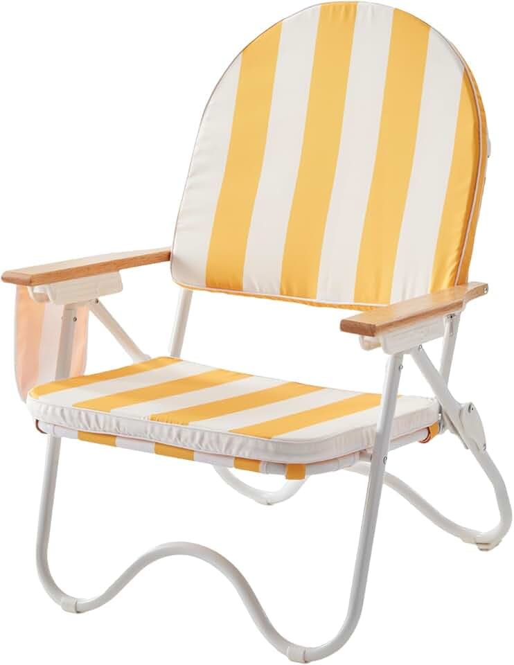 4-Position Padded Beach Chair, Low Backpack Beach Chair