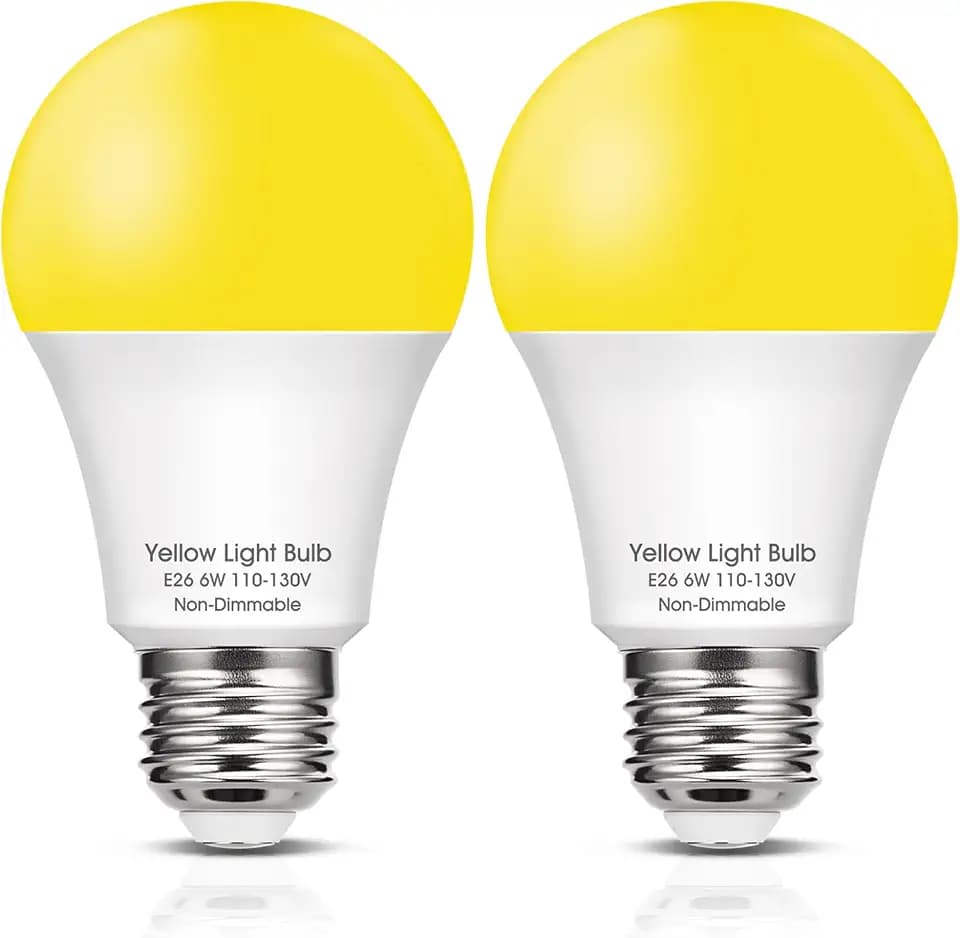 Bug Light Bulbs Outdoor, 40W Equivalent Amber Yellow A19 LED Bug Lights