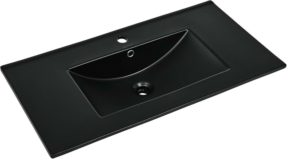 Swiss Madison 36" Vanity Sink Top in Glossy Black