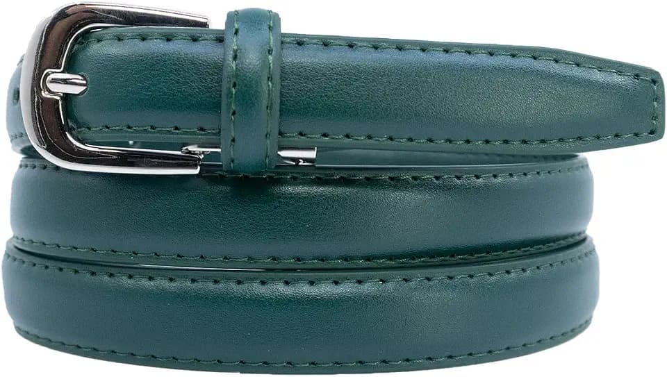 klassischer dünner damen Ledergürtel breite 2 cm Länge 120 cm kürzbar