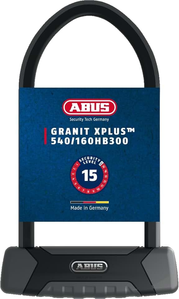 ABUS Bügelschloss Granit XPlus 540 - Fahrradschloss mit XPlus Zylinder - ABUS-Sicherheitslevel 15 - Schwarz/Grau
