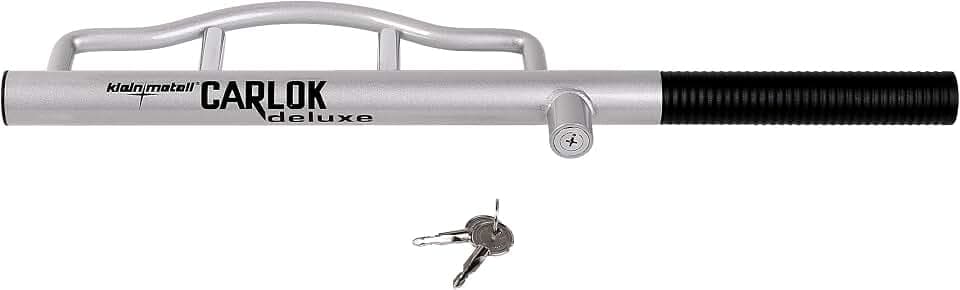 Kleinmetall 60230700 Carlok Deluxe Auto Diebstahlsicherung Lenkradkralle Absperrstange, Silber