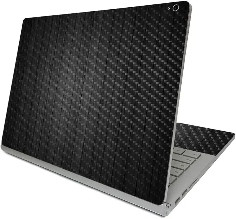 MightySkins Carbon Fiber Skin Compatible with Surface Book 3 13.5" (2020) - Black Wood | Protective, Durable Textured Carbon Fiber Finish | Easy to Apply, Remove, and Change Styles | Made in The USA