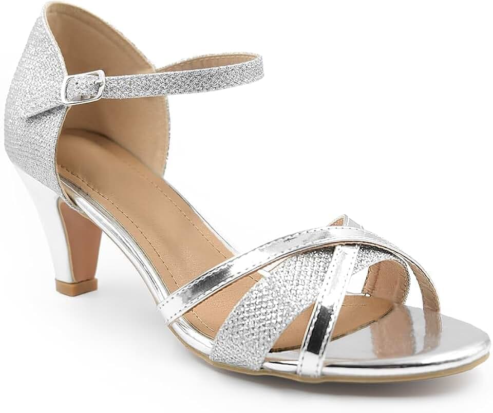 Fashion Thirsty Damen Sandaletten mit mittelhohem Absatz - offener Zehenbereich