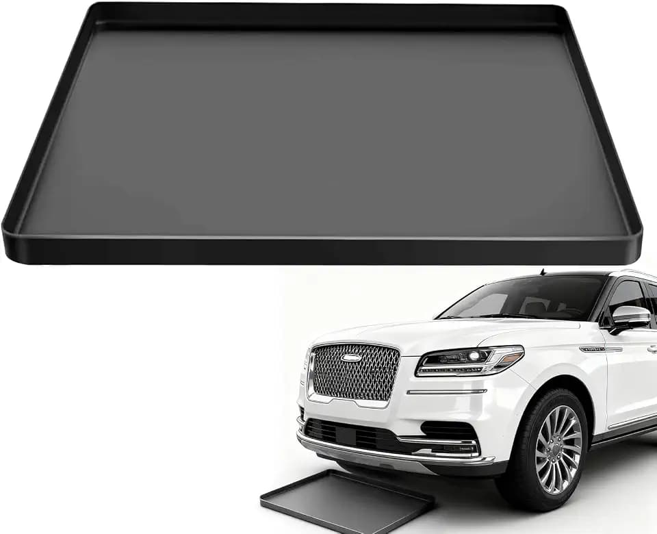 Oil Drip Pan for Under Car, 34" x 22" Silicone Oil Spill Mat for Garage,Oil Change Mat, Waterproof, Oil-Proof, Non-Slip, Reusable Oil Drain Pan,Protect Garage Surface from Spill & Stain -Black