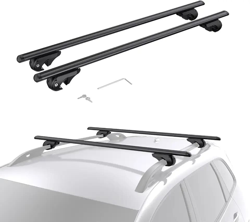 52" Universal Roof Rack Cross Bars, 200lbs Raised Side Rails