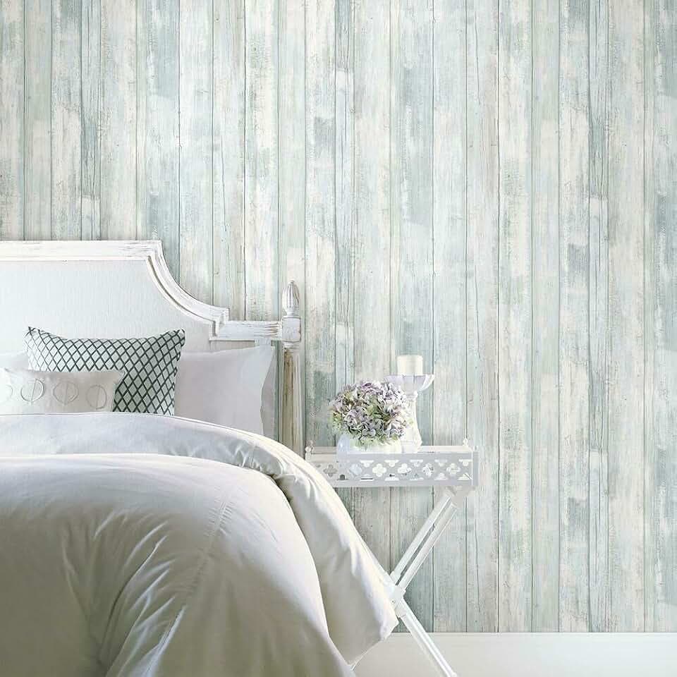 RoomMates Blue Weathered Planks Peel and Stick Wallpaper