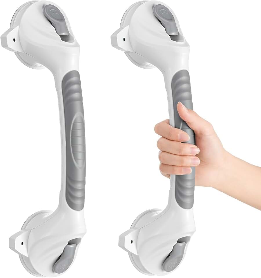 2 x Haltegriff Dusche Ohne Bohren 38CM, Duschgriff mit Saugnapf, 2023 Eine neu gestaltete