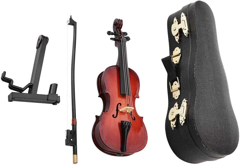 Miniatur-Cello, 5,5-Zoll-Mini-Cellomodell mit hölzernem Musikinstrumentenmodell Hobby Collectibles- für WohnaccessoiresFiguren