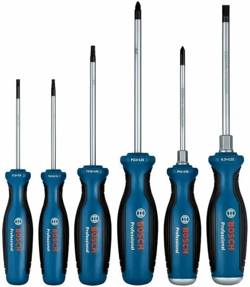 Bosch PRO Schraubendreher Set 6tlg. (SL/PH/PZ/TX, inkl. SL 3.5x75mm, TX 20x100mm, TX 15x75mm, SL 6.5x125mm, PZ 2x125mm, PH 1x100mm, Einlage)