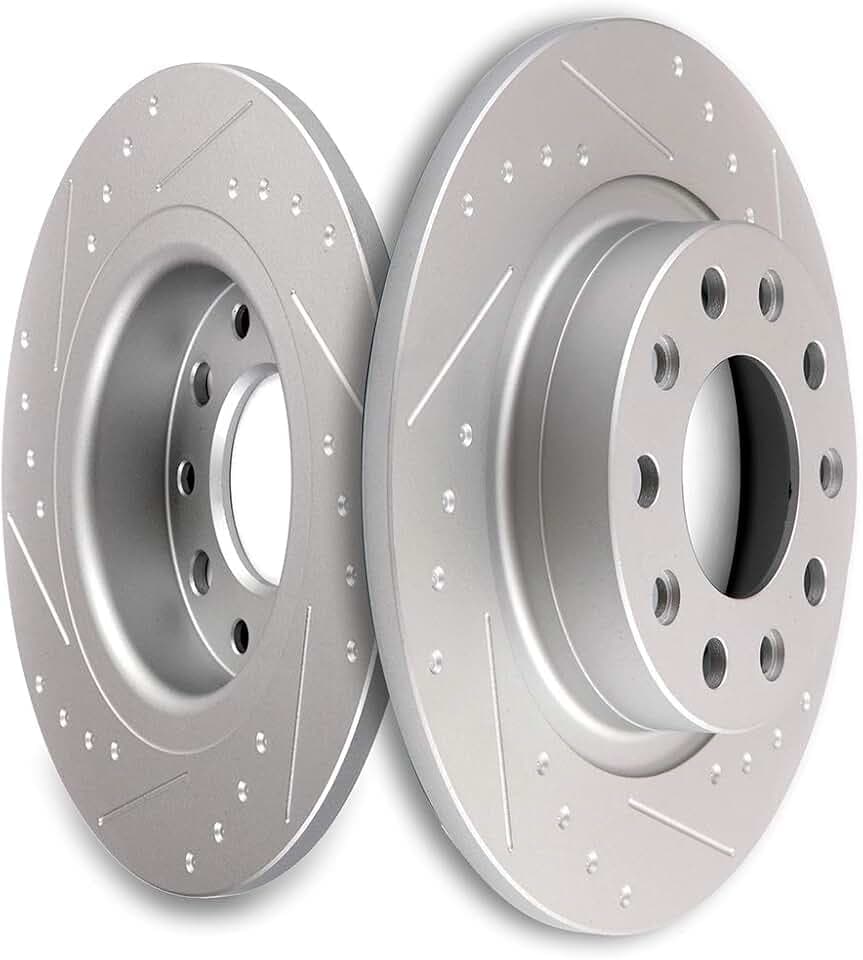 SCITOO Rear Brake Rotors 2pcs Drilled & Slotted Brakes Rotor:68082121AA