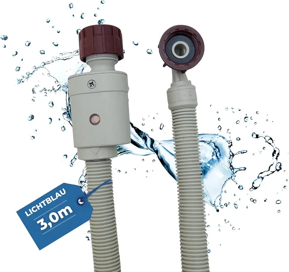 LICHTBLAU Aquastop Schlauch 3 m Waschmaschine & Spülmaschine 3/4 Zoll