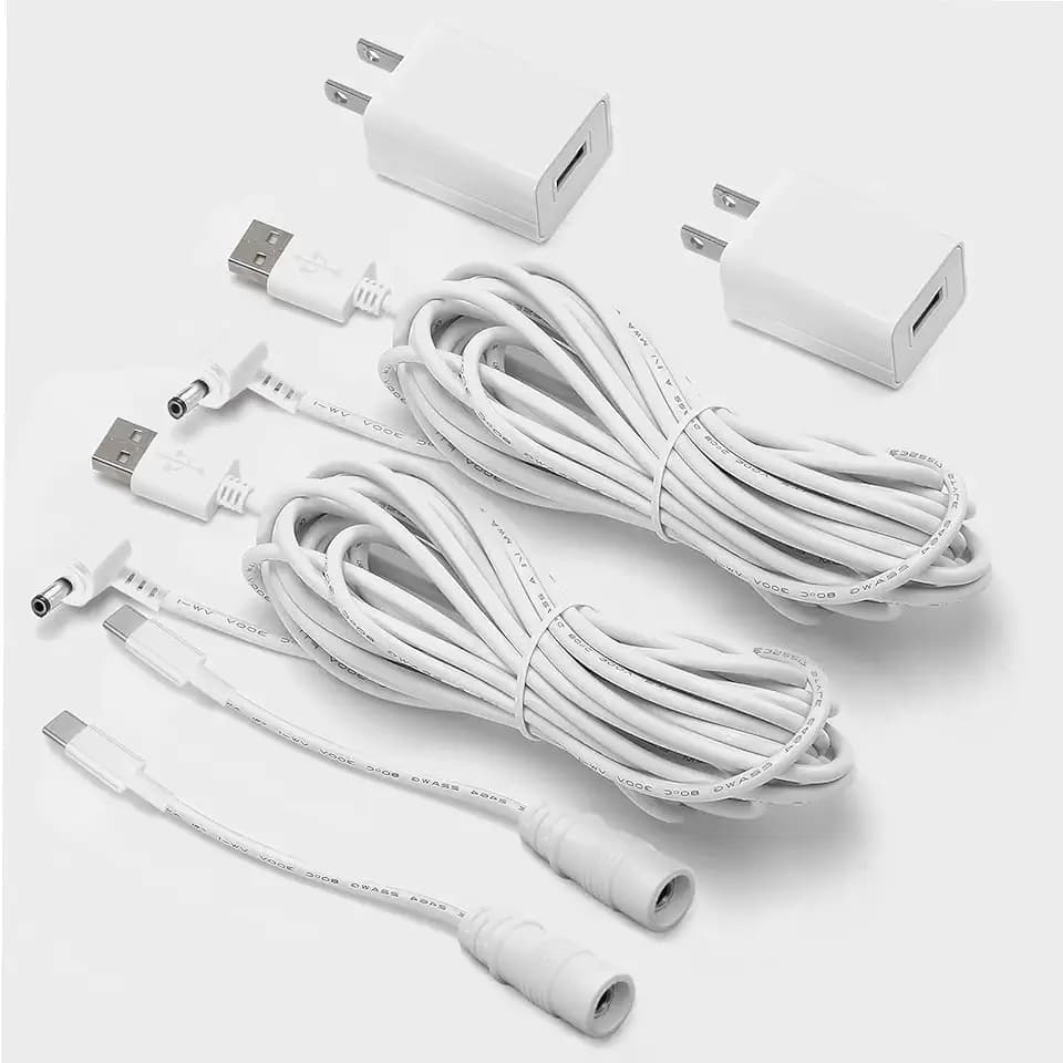 2 Pack Adapter Charger for Ring Stick Up Cam 3rd Gen/2nd & Ring Pan Tilt Stick Up Camera, Spotlight Cam Plus/Pro Indoor/Outdoor Weatherproof Charging Cable Barrel dc Plug Power Cord