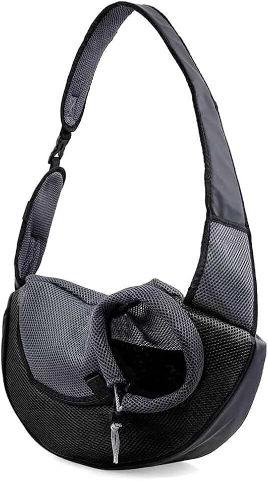 Kucehiup Pet Sling Carrier Travelling Hands-Free Puppy Backpack Black