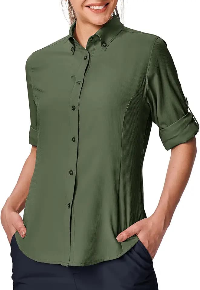TBMPOY Womens UPF 50+ Fishing Hiking Sun Shirts UV Protection Long Sleeve