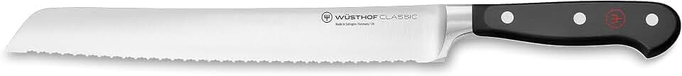 WÜSTHOF Classic Brotmesser 23 cm mit Präzisions-Doppelwelle, schwarz