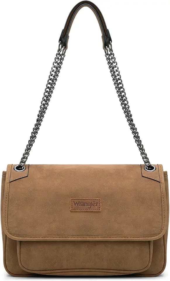 Wrangler Shoulder Bag for Women Retro Purses and Handbags Crossbody Bags with Chain Strap